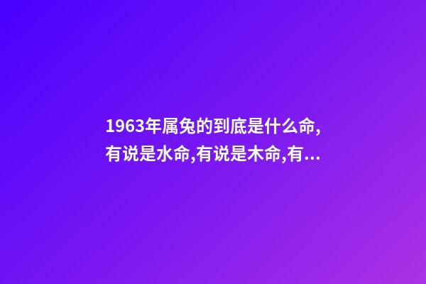 1963年属兔的到底是什么命,有说是水命,有说是木命,有说是金命 水兔命属于上等命吗-第1张-观点-玄机派